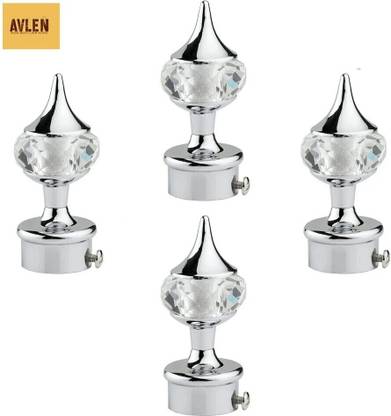 AVLEN Silver Rod Rail Bracket, Curtain Knobs, Tassels, Curtain Rods Metal