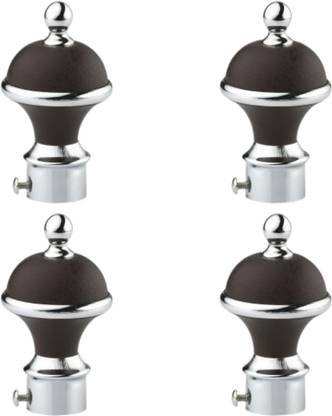 Spotbia Black Rod Rail Bracket, Curtain Knobs Metal