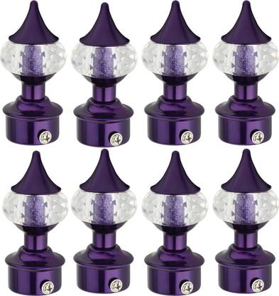 Ghazian Purple Curtain Knobs, Rod Rail Bracket Metal