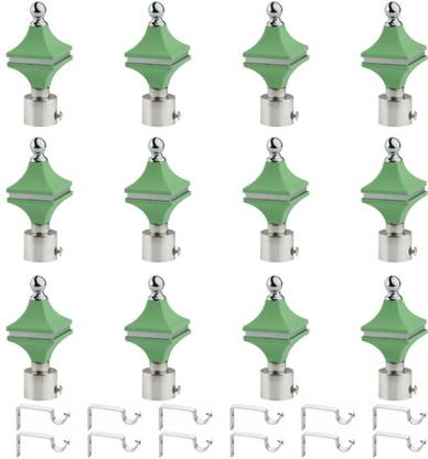 METZO Green Rod Rail Bracket, Curtain Knobs Metal