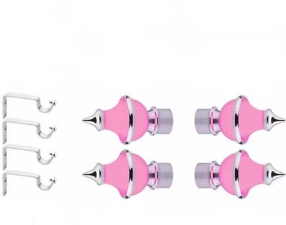 picamax Pink Rod Rail Bracket, Curtain Knobs, Curtain Hooks Metal