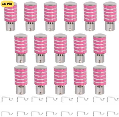 ZAPEX Pink Rod Rail Bracket, Curtain Knobs Metal