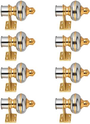 QERESTON Gold Curtain Knobs, Rod Rail Bracket Metal