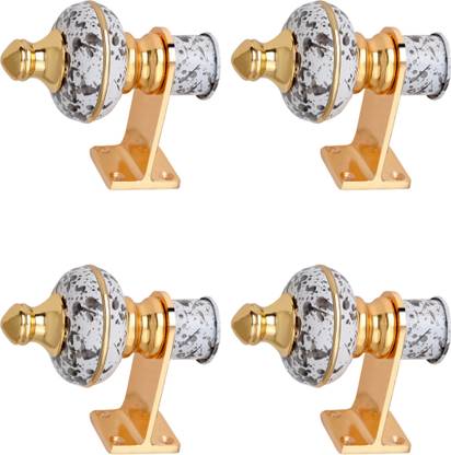 Sun Shield White, Black, Gold Curtain Hooks, Rod Rail Bracket, Curtain Knobs Metal
