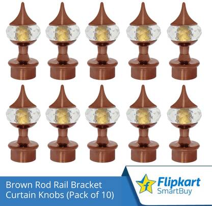 Flipkart SmartBuy Beige Curtain Knobs, Rod Rail Bracket Metal
