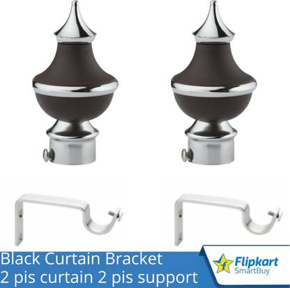 Flipkart SmartBuy Brown Curtain Knobs, Rod Rail Bracket Metal