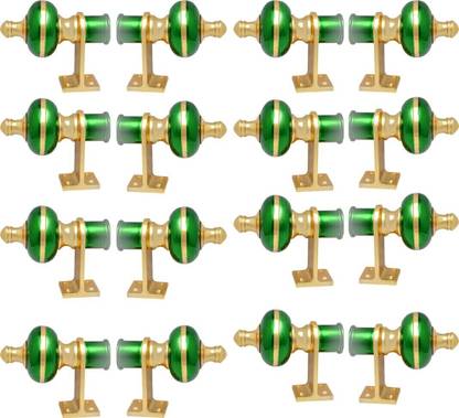 AVLEN Green, Gold Rod Rail Bracket, Curtain Knobs, Tassels, Curtain Rods Metal