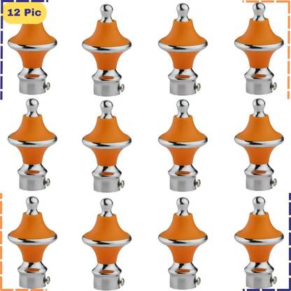 ZAPEX Orange Rod Rail Bracket, Curtain Knobs Metal