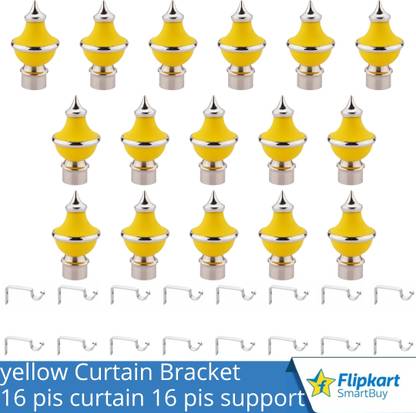 Flipkart SmartBuy Yellow Curtain Knobs, Rod Rail Bracket Metal