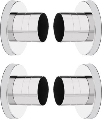 DecorDepo Silver Curtain Knobs, Rod Rail Bracket Metal