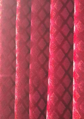 Khatola Enterprises Velvet Embossed Diamond Design Unstitched Solid Dyed Soft Smooth Silky Cloth Curtain Fabric