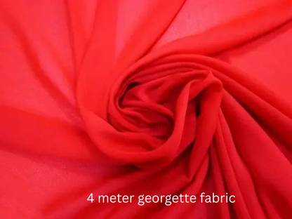 Uzox RED GEORGETTE-1 Curtain Fabric