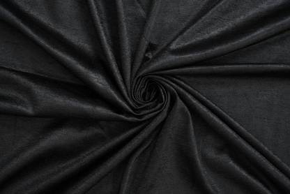 Panipat Textile Hub FABRIC-CRUSH-BLACK-5-MTR Curtain Fabric