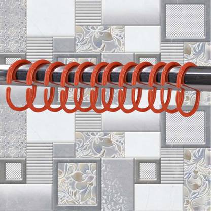 KidsCity.In Shower Curtain Rings, 24 C shape Hooks - (JS160913) Orange Curtain Ring