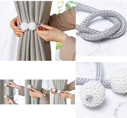 FRENYEAR Round Style Curtain Tiebacks Magnetic Drapery Tieback Buckle Clips Curtain Ring