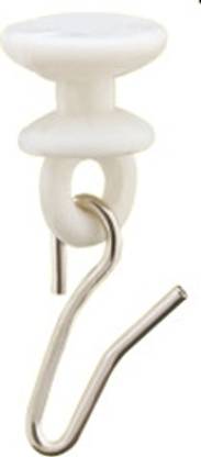 FapBadri Plastic Runner for C Channel/Curtain Track with Metallic Hooks - 20 Pieces Curtain Hook