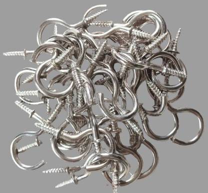 KARUN Size:1 Internal Diameter 15mm 5 Pcs Chromium Plated Iron Cup/ Curtain Hook