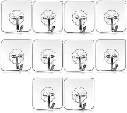NGSAI Adhesive Wall Hooks, Heavy Duty Sticky Hooks pack 10 Curtain Hook