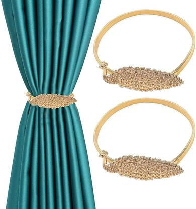 HASTHIP Curtain Tieback Set of 2 Convenient Drape Tie Backs Holdback Holder for Window Curtain Ring