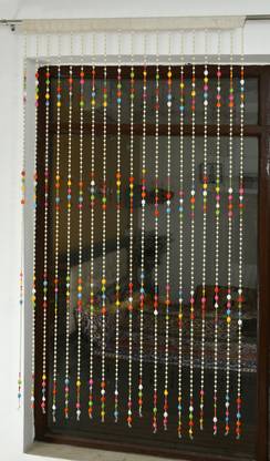 Pomp & Romp Premium Door String Beads 214 cm (7 ft) PVC, Polyester Transparent Door Curtain Single Curtain