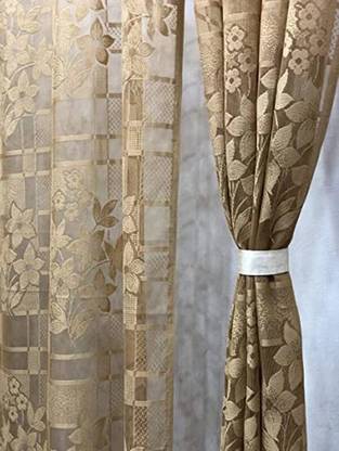 Quibble 213 cm (7 ft) Net Semi Transparent Door Curtain (Pack Of 2)