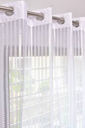 nuluuk 272 cm (9 ft) Net, Tissue Semi Transparent Long Door Curtain (Pack Of 2)