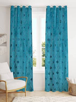 Flipkart SmartBuy 274 cm (9 ft) Velvet Room Darkening Long Door Curtain (Pack Of 2)