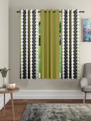 Flipkart SmartBuy 150 cm (5 ft) Polyester Semi Transparent Window Curtain (Pack Of 3)