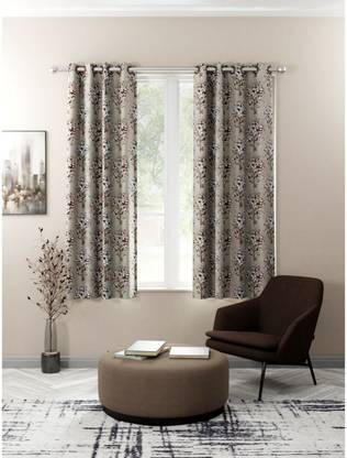 Bianca 152 cm (5 ft) Window Silk Semi Transparent Curtain (Pack Of 2)