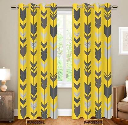 eunik E store 152 cm (5 ft) Window Polyester Room Darkening Curtain (Pack Of 2)