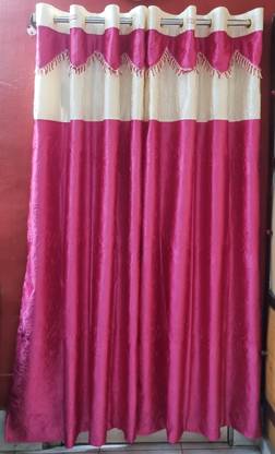 BRISHTI CREATION 214 cm (7 ft) Polyester Semi Transparent Door Curtain (Pack Of 2)