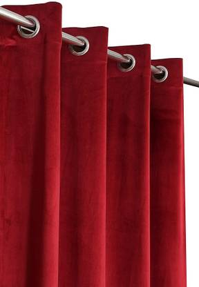 Flipkart SmartBuy 214 cm (7 ft) Door Velvet Blackout Curtain (Pack Of 2)