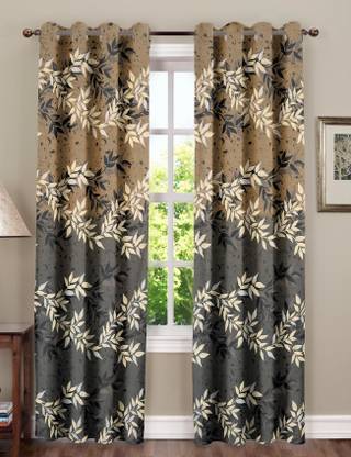 RRC 213 cm (7 ft) Door Polycotton Room Darkening Curtain (Pack Of 2)