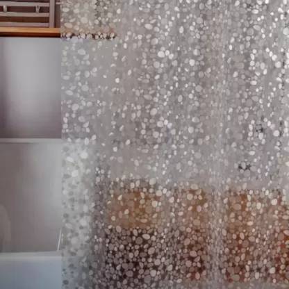 Variety Products Collection 214 cm (7 ft) PVC Semi Transparent Shower Curtain Single Curtain