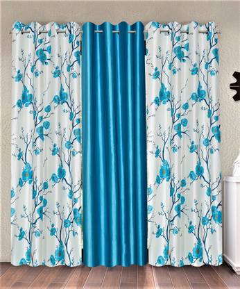 Fashion String 153 cm (5 ft) Window Polyester Semi Transparent Curtain (Pack Of 3)