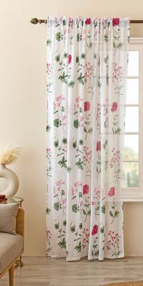 HOMEMONDE 213 cm (7 ft) Door Cotton Transparent Curtain Single Curtain