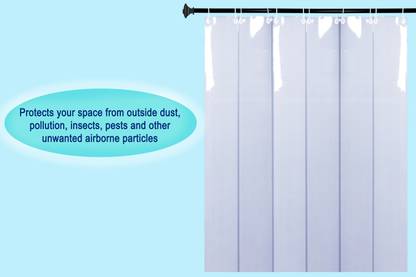 The Furnishing Tree 168 cm (6 ft) Door PVC Transparent Curtain (Pack Of 2)