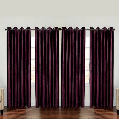 HOUSE OF COMMON 213 cm (7 ft) Door Polyester Room Darkening Curtain (Pack Of 4)