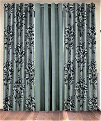 Fashion String 274 cm (9 ft) Polyester Semi Transparent Long Door Curtain (Pack Of 3)