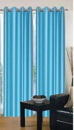 parde waale 270 cm (9 ft) Long Door Polyester Semi Transparent Curtain (Pack Of 2)