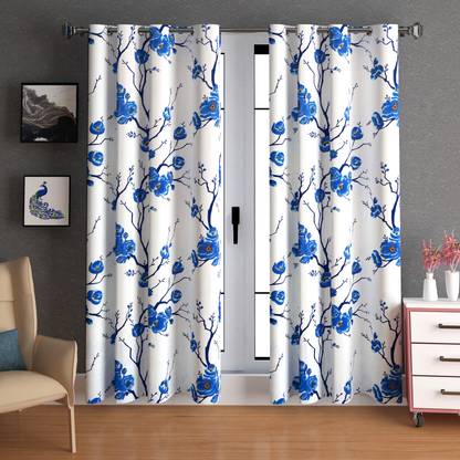 Lunar Days 213.36 cm (7 ft) Polyester Room Darkening Door Curtain (Pack Of 2)