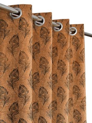 Lucacci 153 cm (5 ft) Velvet Room Darkening Window Curtain (Pack Of 2)