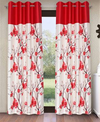 Fashion String 213 cm (7 ft) Polyester Semi Transparent Door Curtain (Pack Of 2)