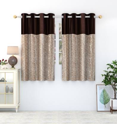 Flipkart SmartBuy 152 cm (5 ft) Polyester Semi Transparent Window Curtain (Pack Of 2)