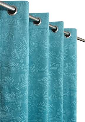Stackers 152 cm (5 ft) Velvet Room Darkening Window Curtain (Pack Of 2)