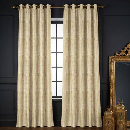 Urban Space 244 cm (8 ft) Polyester Blackout Long Door Curtain (Pack Of 2)