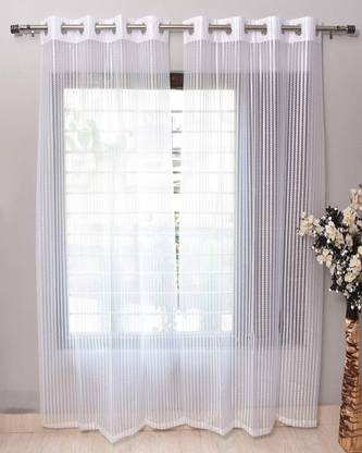 BELLA TRUE 152 cm (5 ft) Net Transparent Window Curtain (Pack Of 2)