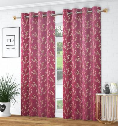 VELOURA 152.4 cm (5 ft) Velvet Room Darkening Window Curtain (Pack Of 2)