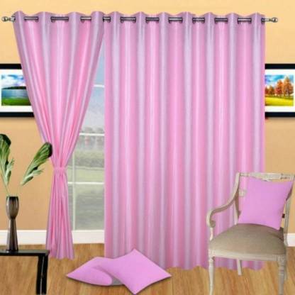 HHH FAB 213 cm (7 ft) Polyester Semi Transparent Door Curtain (Pack Of 3)