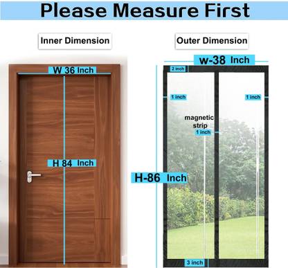 The Furnishing Tree 218.44 cm (7 ft) PVC Transparent Door Curtain Single Curtain